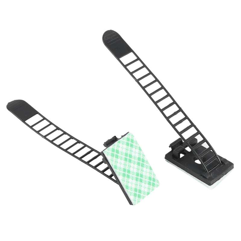 50pcs 2 Sizes Adjustable Self-adhesive Nylon Cable Straps Cable Ties Cord Clamp Compatible Wire Mana