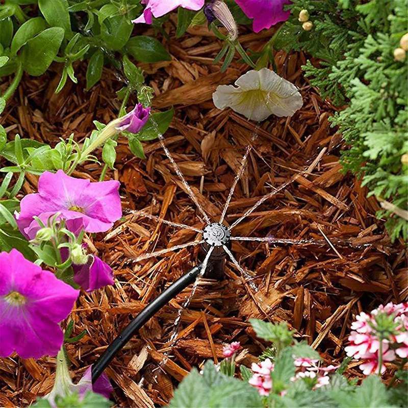 50pcs Adjustable 8 Hole Spiked Dripper Gardening Sprinkler Irrigation Staked Emitters Garden Greenho