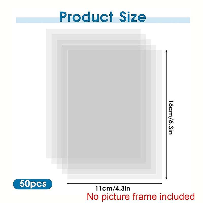 50PCS Acetate Sheets Clear Acetate Sheets Plastic Heat Resistant, 4.3x6.3inchBlank Mylar Stencil She