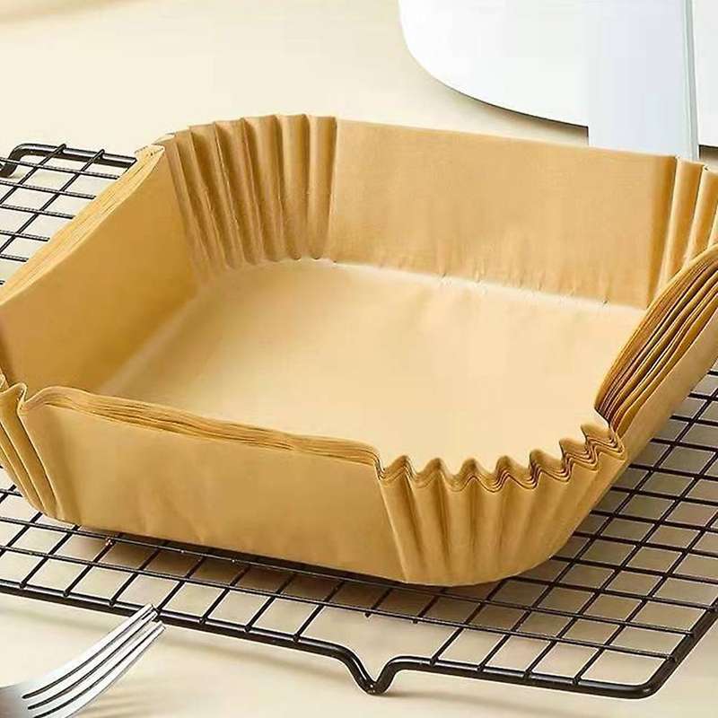 50pcs Air Fryer Parchment Paper Liners Non-stick Disposable Liners , Perforated Square Parchment Pa