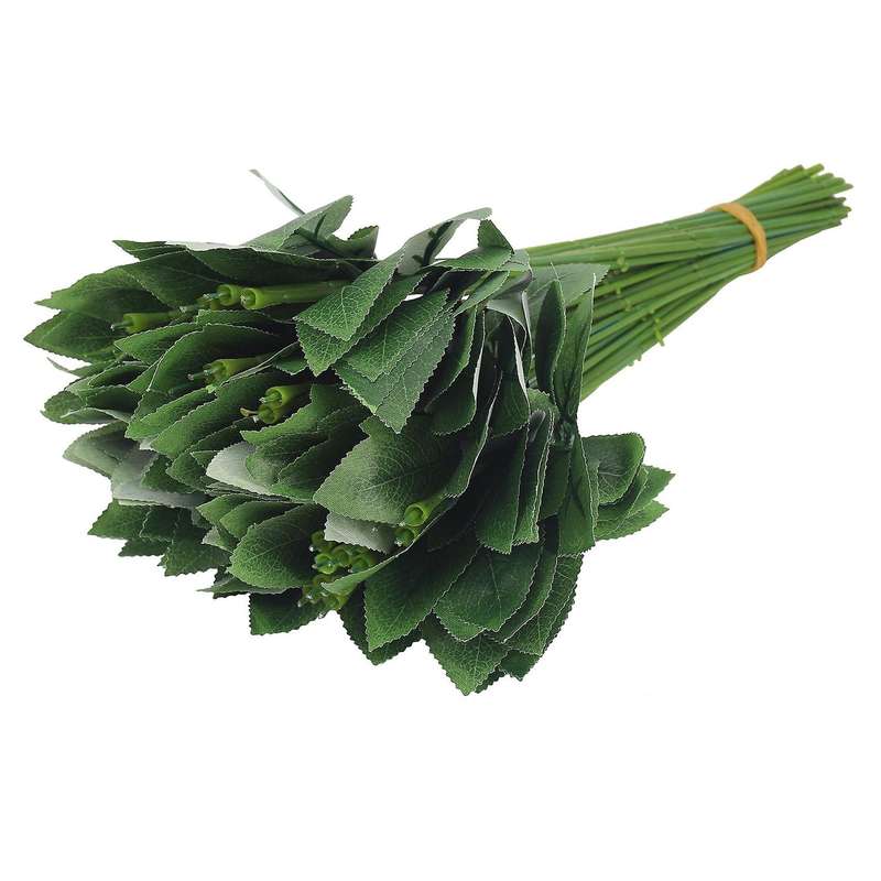 50pcs Artificial Fake Rose Flower Stems Compatible Bouquet Flower Leaf