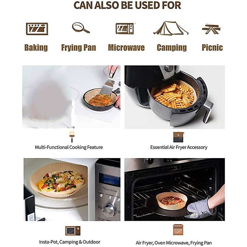 50Pcs Air Fryer Parchment Paper Liners Non-Stick Disposable Liners Basket UnperCompatibleated Round