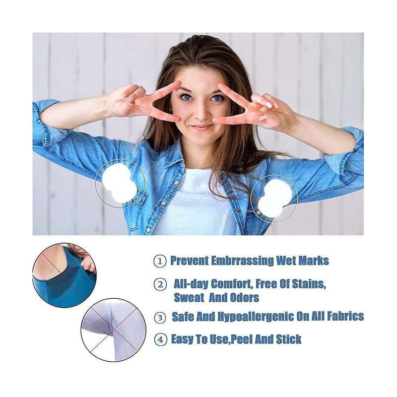 50Pcs Armpit Sweat Pads Underarm Pad Summer Deodorant Disposable Absorbent Liners Anti Perspiration