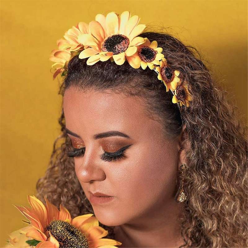 50Pcs Artificial Sunflower Heads Silk Sun Flowers Artificial SunFlowers Arrangements for Birthday Pa