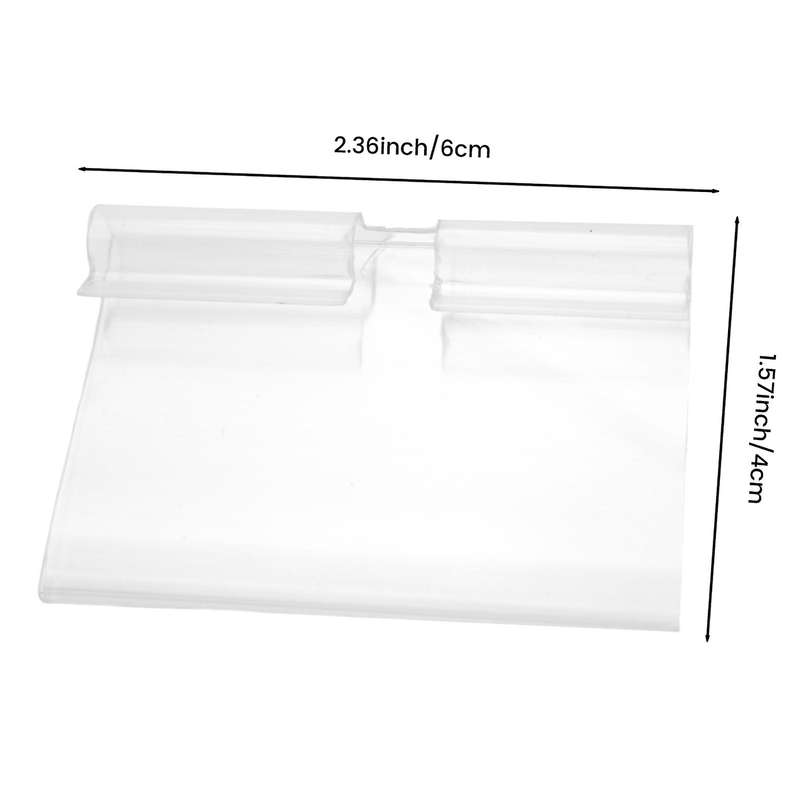 50Pcs Clear Plastic Label Holder Tag, Shelf Label Clip Removable Label Holder for Storage Bins Bask