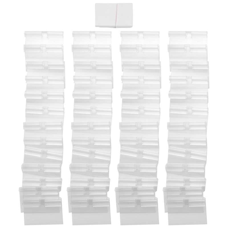 50Pcs Clear Plastic Label Holder Tag, Shelf Label Clip Removable Label Holder for Storage Bins Bask