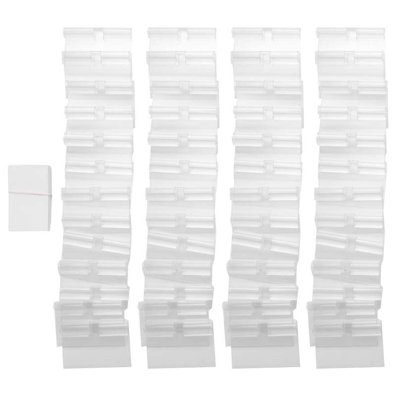 50Pcs Clear Plastic Label Holder Tag, Shelf Label Clip Removable Label Holder for Storage Bins Bask