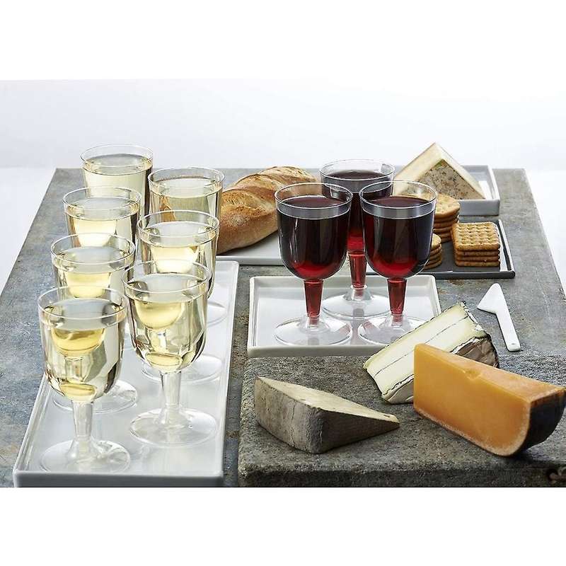50pcs Clear Plastic Wine Glass Recyclable, Disposable & Reusable Cups for Champagne, Dessert, Beer