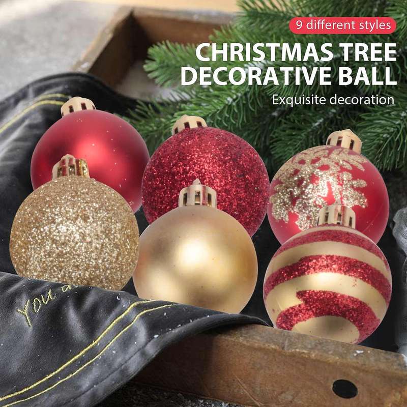 50Pcs Christmas Tree Decorations Balls Bauble Xmas Party Hanging Ball Ornaments Christmas for Home N