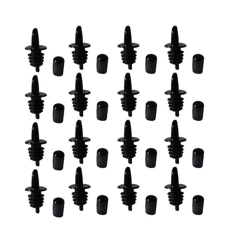 50pcs Bottle Pourers Syrup Pourer Pour Spouts Plastic Liquor Bottle Pourers with Rubber Pourers Dust
