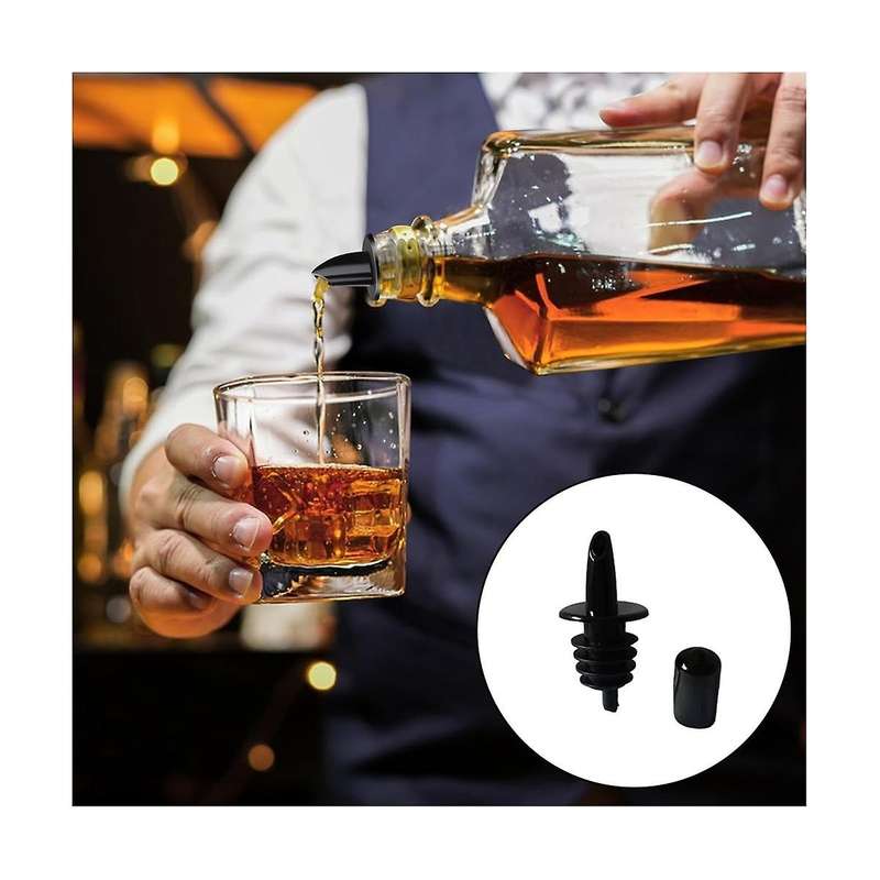 50pcs Bottle Pourers Syrup Pourer Pour Spouts Plastic Liquor Bottle Pourers with Rubber Pourers Dust