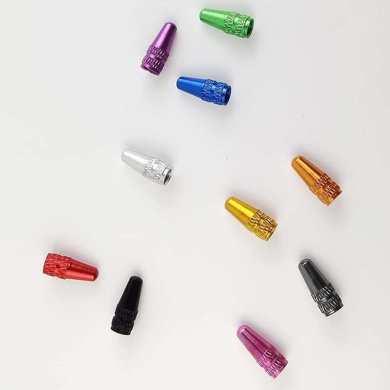 50pcs Bicycle Presta Valve Cap Aluminum Presta Cycling Valve Cap Bicycle Bike Tire Caps Style Cap D