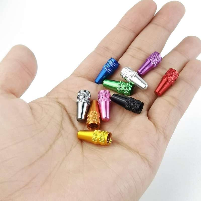 50pcs Bicycle Presta Valve Cap Aluminum Presta Cycling Valve Cap Bicycle Bike Tire Caps Style Cap D