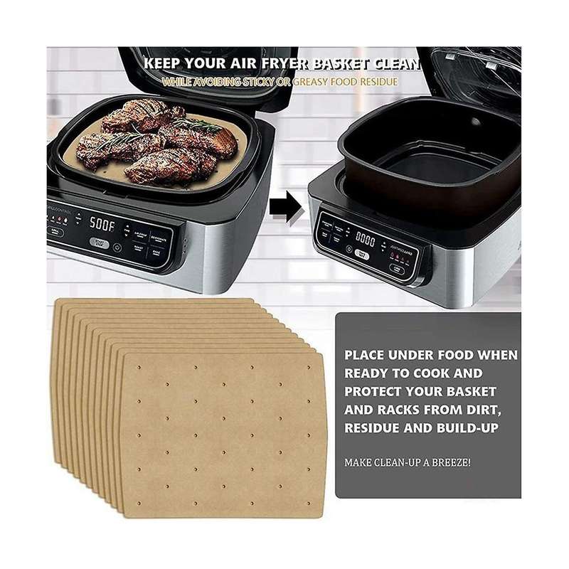 50pcs Fruit Air Fryer Paper Disposable Food Paper Liner Oil-proof Dish Barbecue Steamer Airfryer Ba