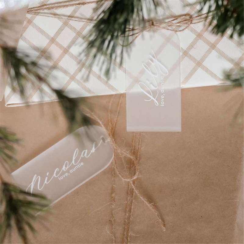 50PCS Frosted Acrylic Wedding Blank Place Card Clear Arch Gift Tag Name Plate Seating Chart DIY Mar