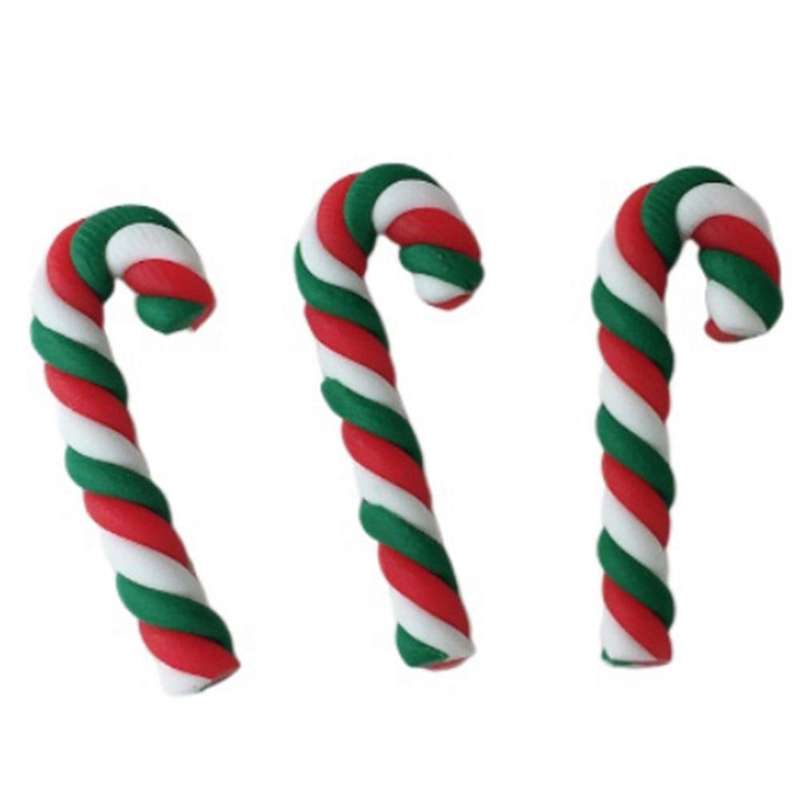 50pcs Green and Red Crutches Home Soft Pottery Christmas Accessories Diy Phone Beauty Materials