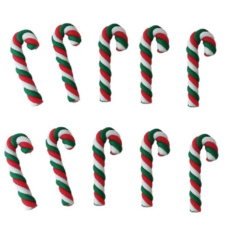 50pcs Green and Red Crutches Home Soft Pottery Christmas Accessories Diy Phone Beauty Materials