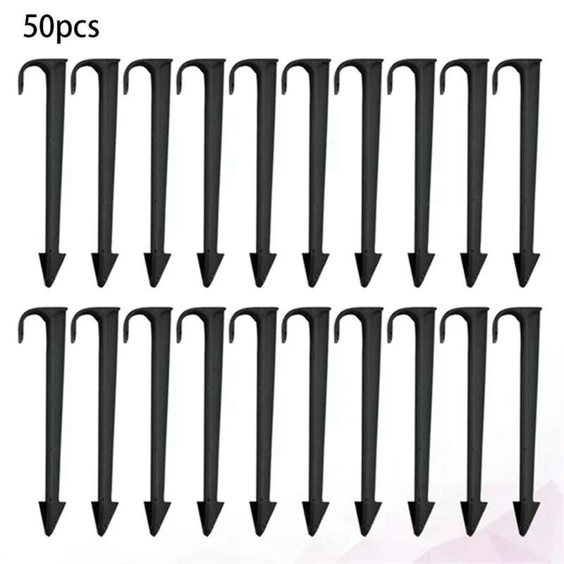 50pcs Ground Rod Fixed Rods, Garden Irrigation Hose Anchors, Fixed Pile Pipe Brackets, Pipe Brackets