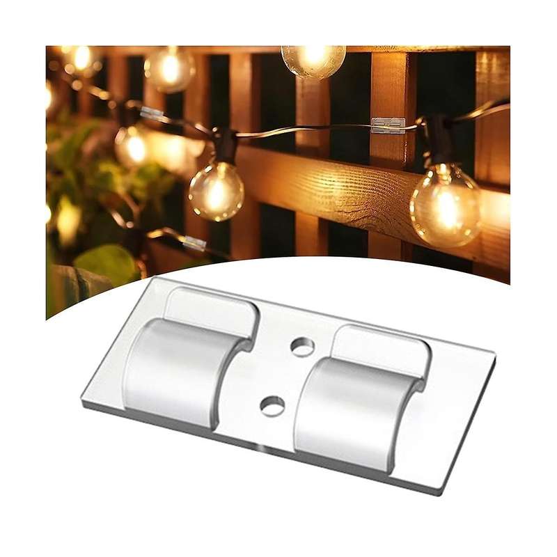 50pcs Hooks for Outdoor String Light Clips, Heavy Duty String Light Hooks Clips Waterproof Uv-resist