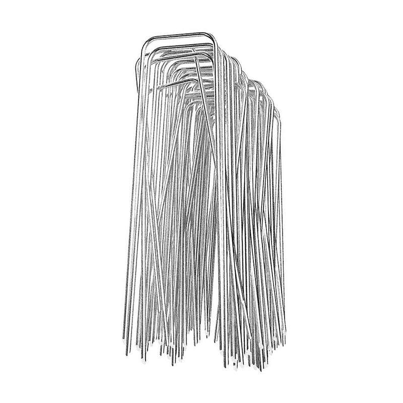 50Pcs Garden Pegs Metal U-Shape Lawn Turf Fixed Pegs Ground Spikes Landscape Cover Pegs Garden Decor