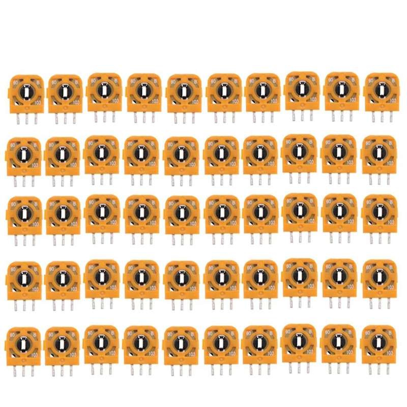 50PCS Joystick Potentiometers Sensor Kit 10Kohn for Controller 3D Thumbstick Axis Resistors Repair