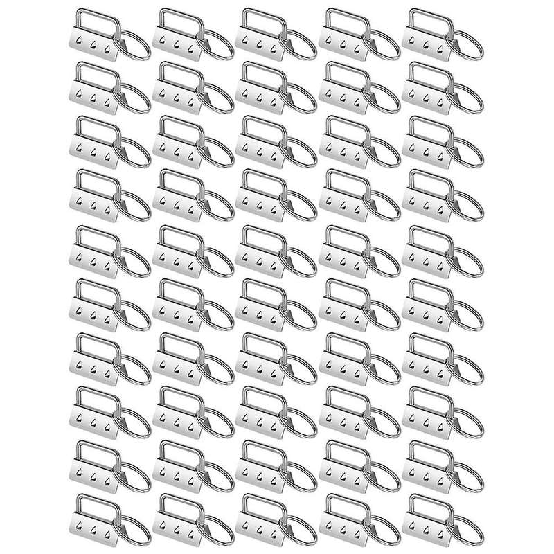 50pcs Key Hardware with Split Rings Set Tail Clips for Wristlet Lanyard Diy Tool with Ring
