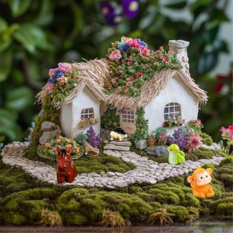 50PCS Mini Jungle Animals Figurines Resin Lion Wild Animal Miniature Figurines for Garden Moss Lands