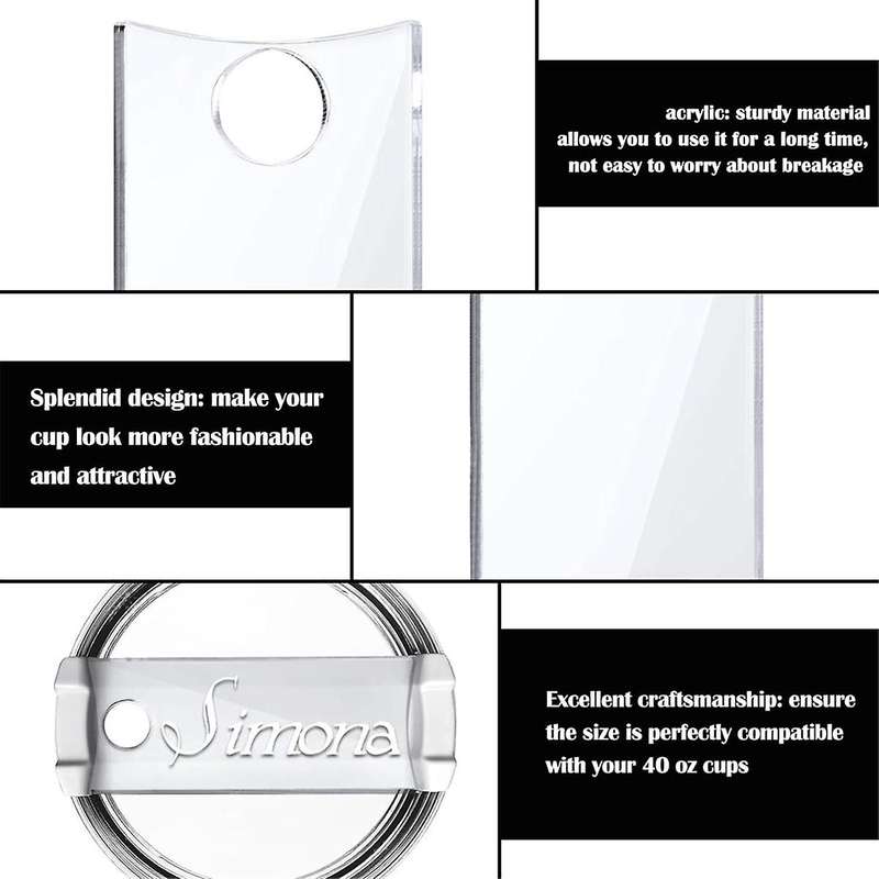 50PCS Name for Cups Acrylic Nameplate Personalized Name Tag Blank for Tumbler Topper Lid Accessories