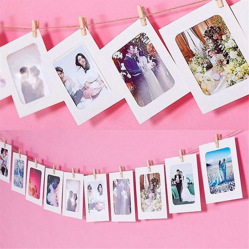 50Pcs Paper Picture Frames for 4x6Inch Paper Photo Frames,Kit DIY Cardboard Photo Hanging Display fo