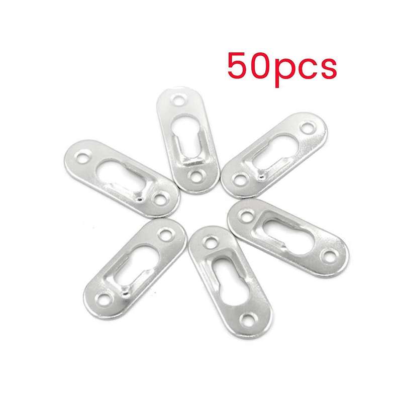 50pcs Picture Hangers 42mmx16mm Metal Keyhole Hanger Fasteners for Picture Furnniture Cabinet Acces