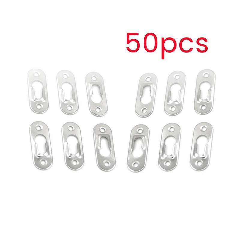 50pcs Picture Hangers 42mmx16mm Metal Keyhole Hanger Fasteners for Picture Furnniture Cabinet Acces