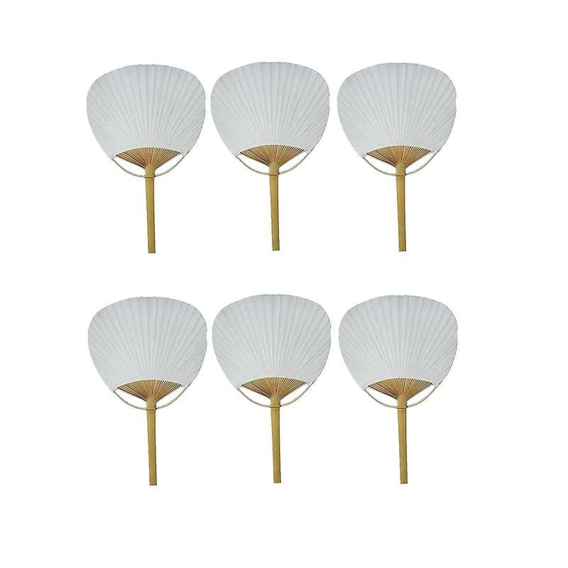 50Pcs Pure White Bamboo Handle Blank Calligraphy Painting Blank Group Fan White Fan Wedding White F
