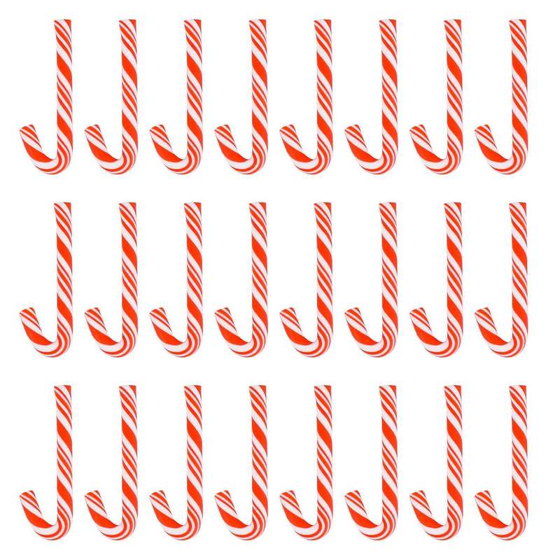 50pcs Red and White Handmade Christmas Cane Kawaii Miniature Food Home Decor