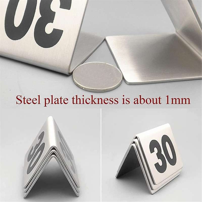 50PCS Restaurant Bar Place Table Marker Tabletop Number Sign Stackable Table Number Cards Double-Sid