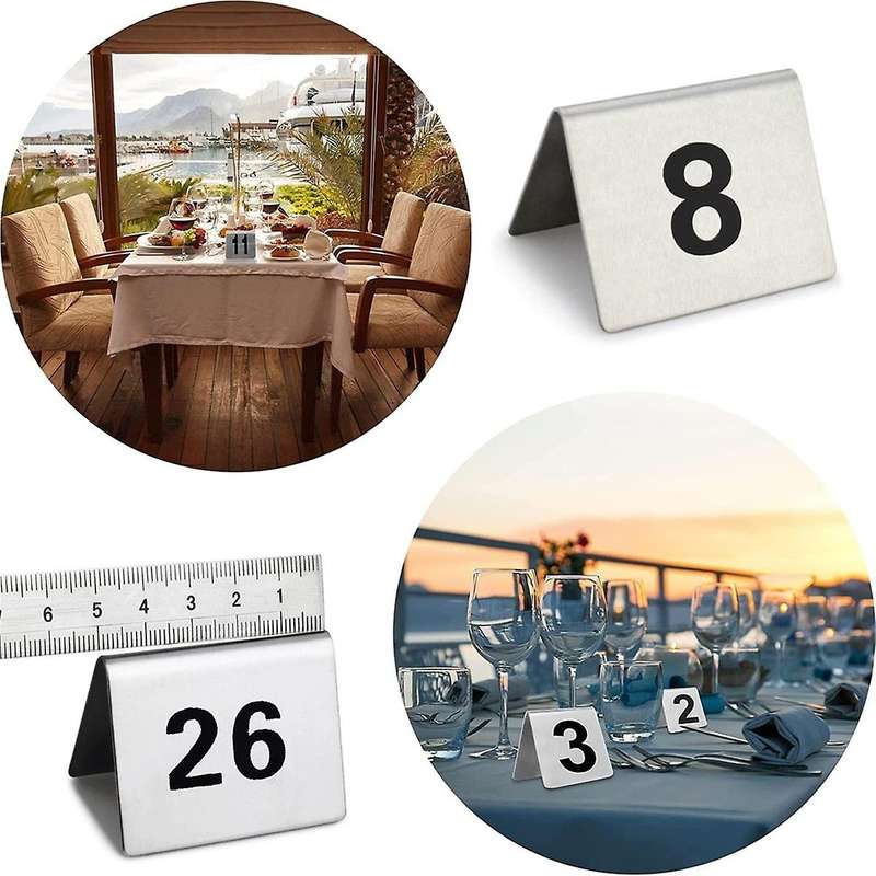 50PCS Restaurant Bar Place Table Marker Tabletop Number Sign Stackable Table Number Cards Double-Sid