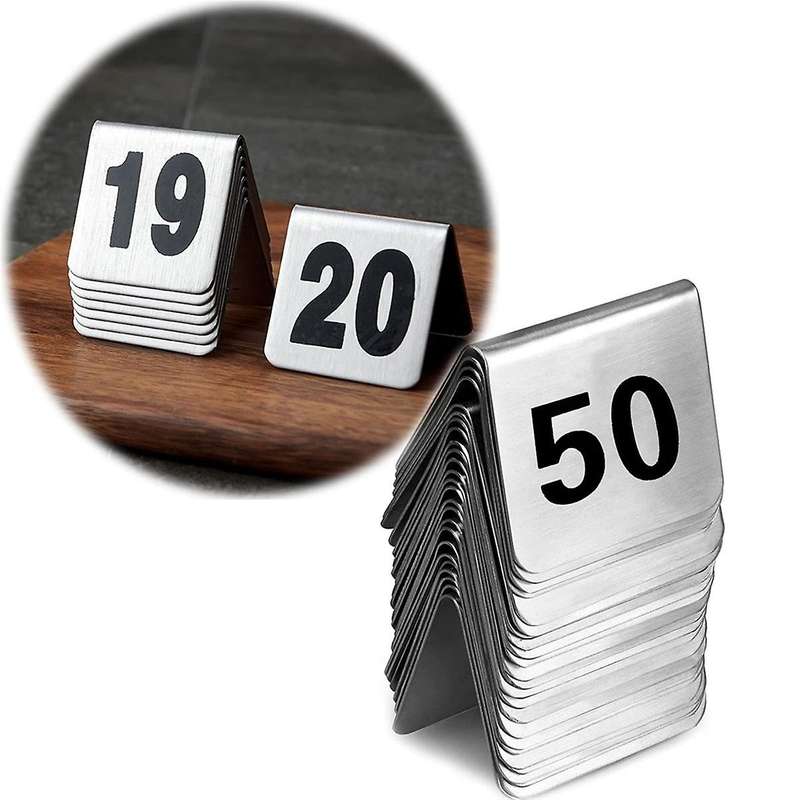 50PCS Restaurant Bar Place Table Marker Tabletop Number Sign Stackable Table Number Cards Double-Sid