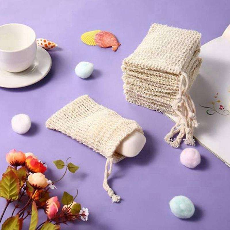 50Pcs Shower Bath Sisal Soap Bag Exfoliating Soap Saver Pouch Holder