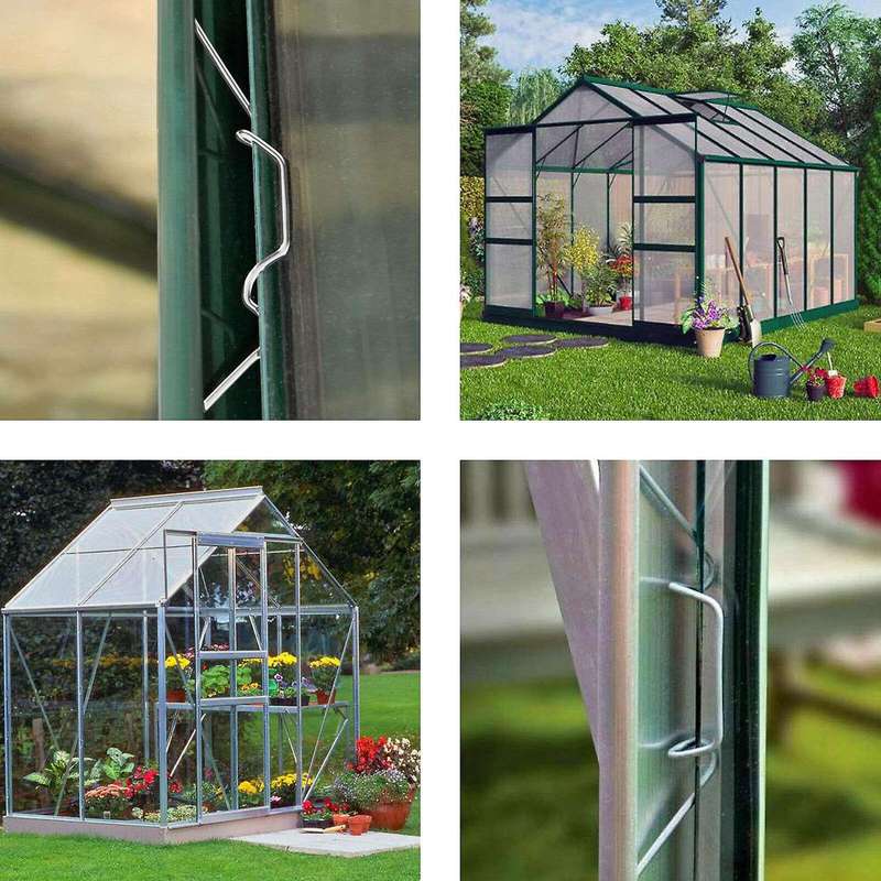 50pcs Stainless Steel Greenhouse W Clips Wire Glazing Glass Frame Fixing
