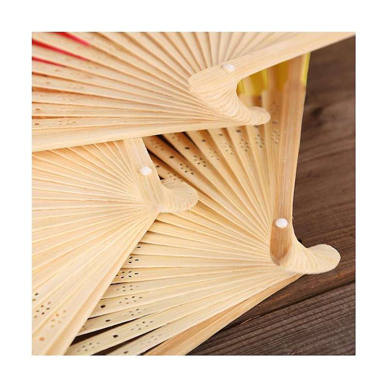 50Pcs Wedding Hand Fans Paper Fan White Handheld Fan Chinese Bamboo Folding Fan for Party Supplies/
