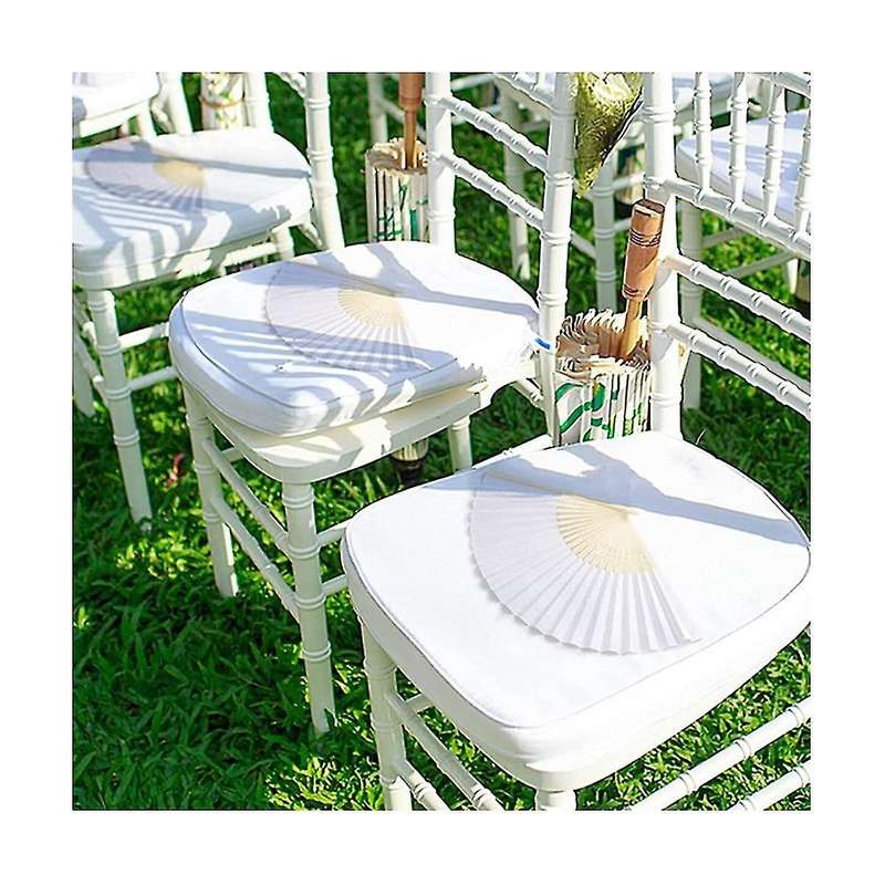 50Pcs Wedding Hand Fans Paper Fan White Handheld Fan Chinese Bamboo Folding Fan for Party Supplies/