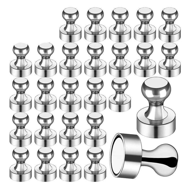 50pcs Strong ,silver Refrigerator Magnets, Push Pin Magnets,strong Whiteboard Magnets for Locker, M