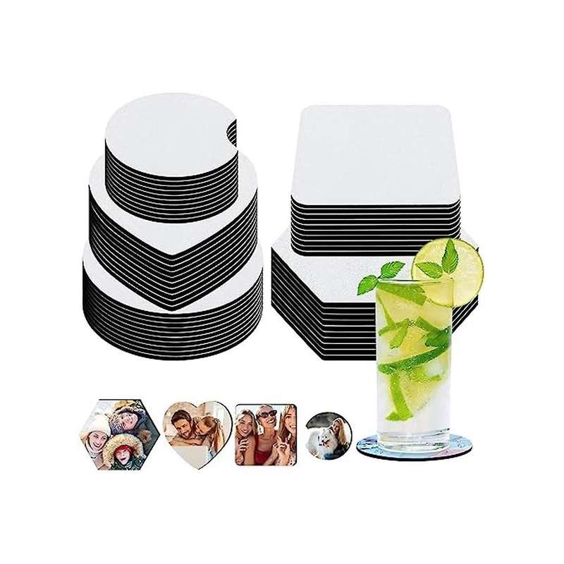 50pcs Sublimation Blank Car Coasters,5 Styles Bulk Square Blank Coasters,for Sublimation Diycrafts S