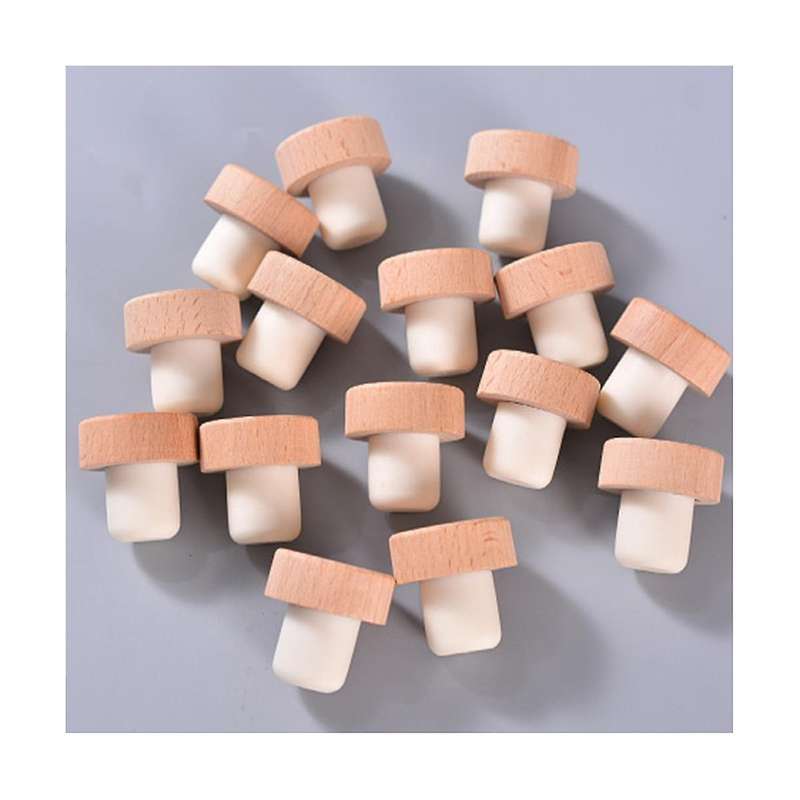 50pcs T Shape Wine Corks Tasting Corks T Shape Wine Corks with Beech Top Wooden Wine Bottle Stopper