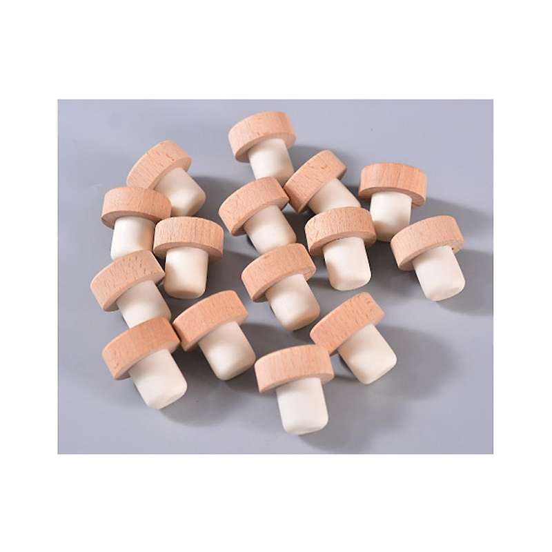 50pcs T Shape Wine Corks Tasting Corks T Shape Wine Corks with Beech Top Wooden Wine Bottle Stopper