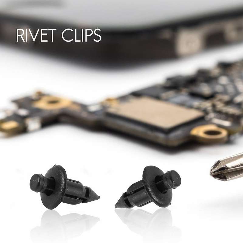 50x Plastic Rivet Bike Fairing Trim Panel Fastener Clips 6mm Compatible Black