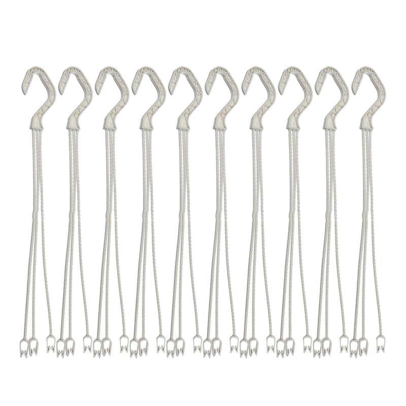 50X Flower Pot Hook Clip Garden Plant Hanger Hanging Stand Basket Chain Durable -White