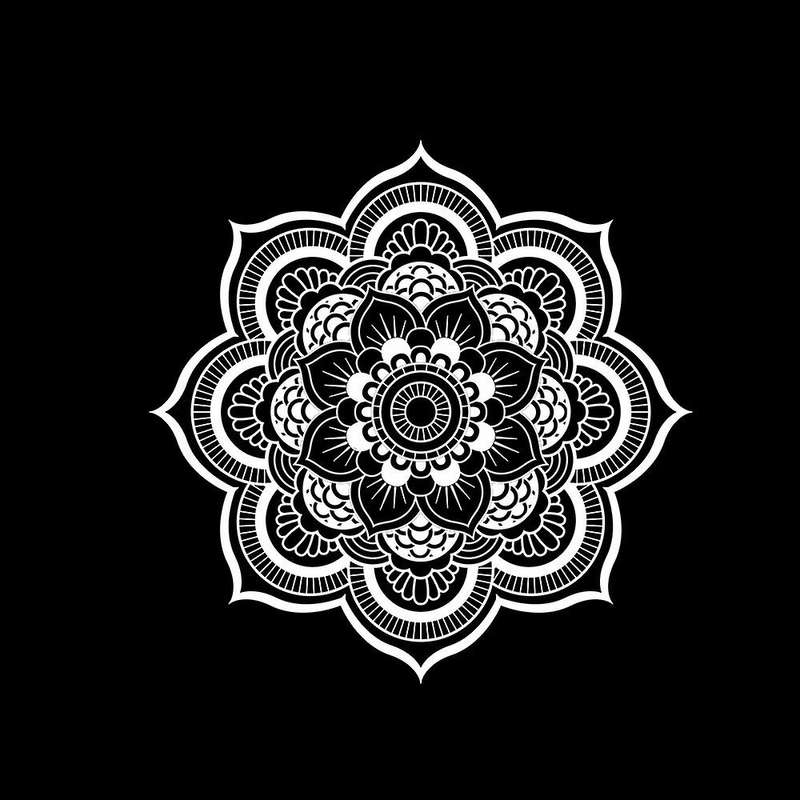 50X50cm Car Hood Vinyl Decal Mandala Sticker for Wrangler Totem Cover Hood Car Sticker Black White