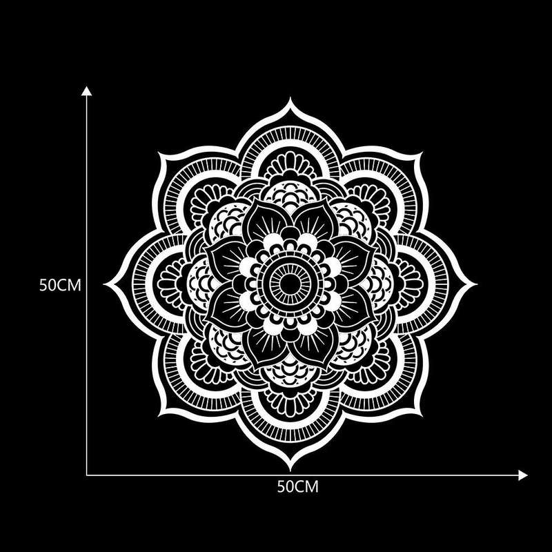 50X50cm Car Hood Vinyl Decal Mandala Sticker for Wrangler Totem Cover Hood Car Sticker Black White