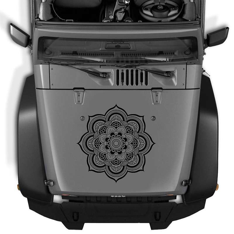 50X50cm Car Hood Vinyl Decal Mandala Sticker for Wrangler Totem Cover Hood Car Sticker Black