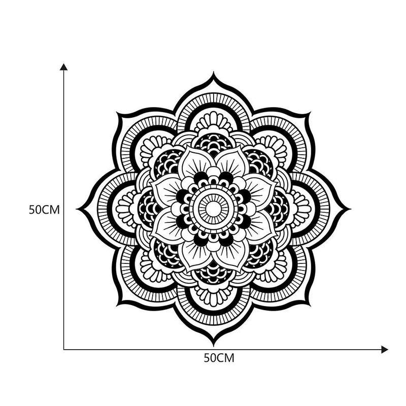 50X50cm Car Hood Vinyl Decal Mandala Sticker for Wrangler Totem Cover Hood Car Sticker Black